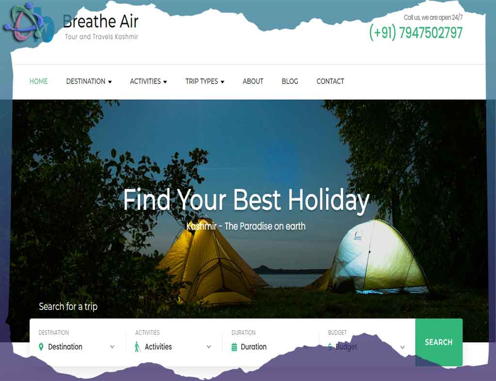 Breathe Air Tour and Travel Website